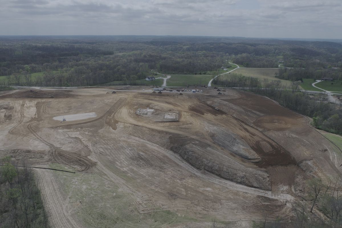 construction progress view of future plant site